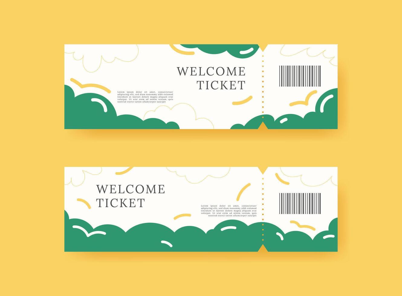 Event ticket template set. template illustration. vector