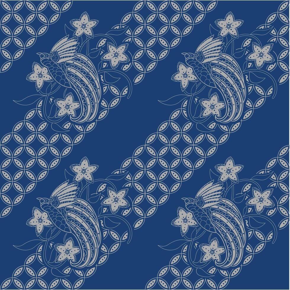 Batik Pattern Cendrawasih Bird vector