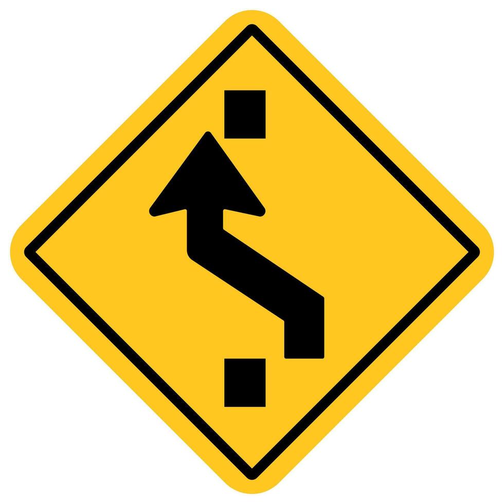 traffic sign, Cautionary beware change traffic lane vector