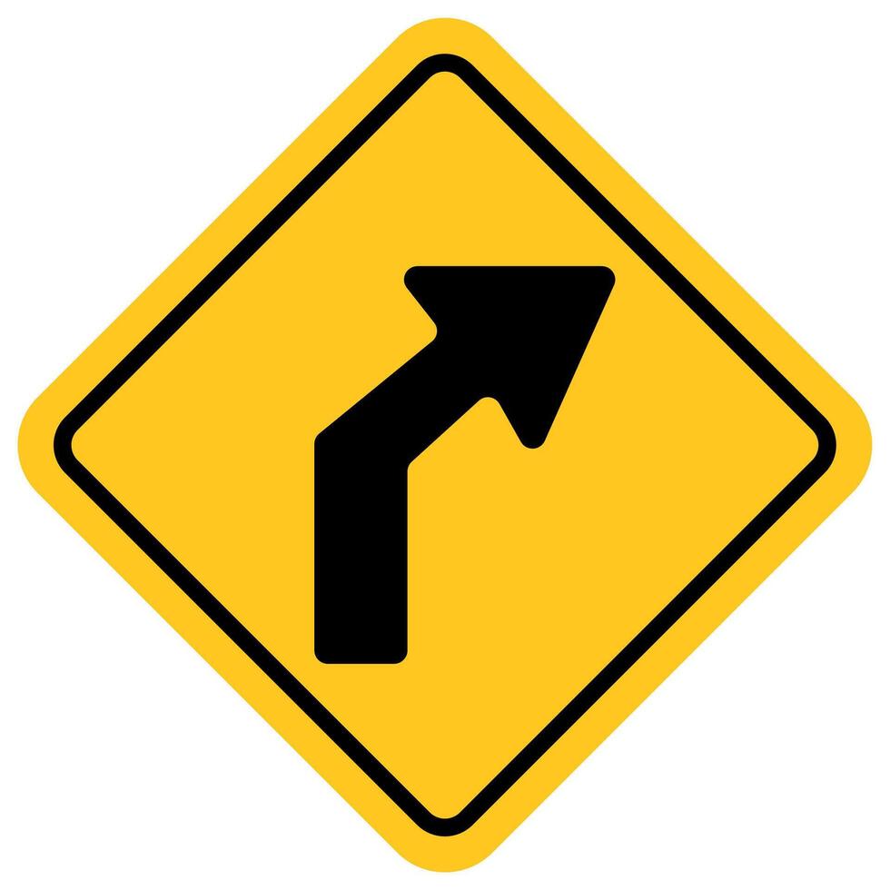 traffic sign, Cautionary beware Right bend vector