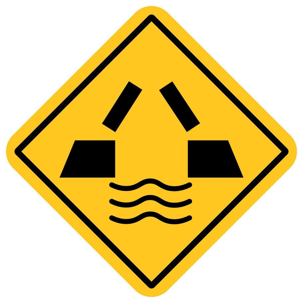 traffic sign, Cautionary beware Movable bridge ahead vector
