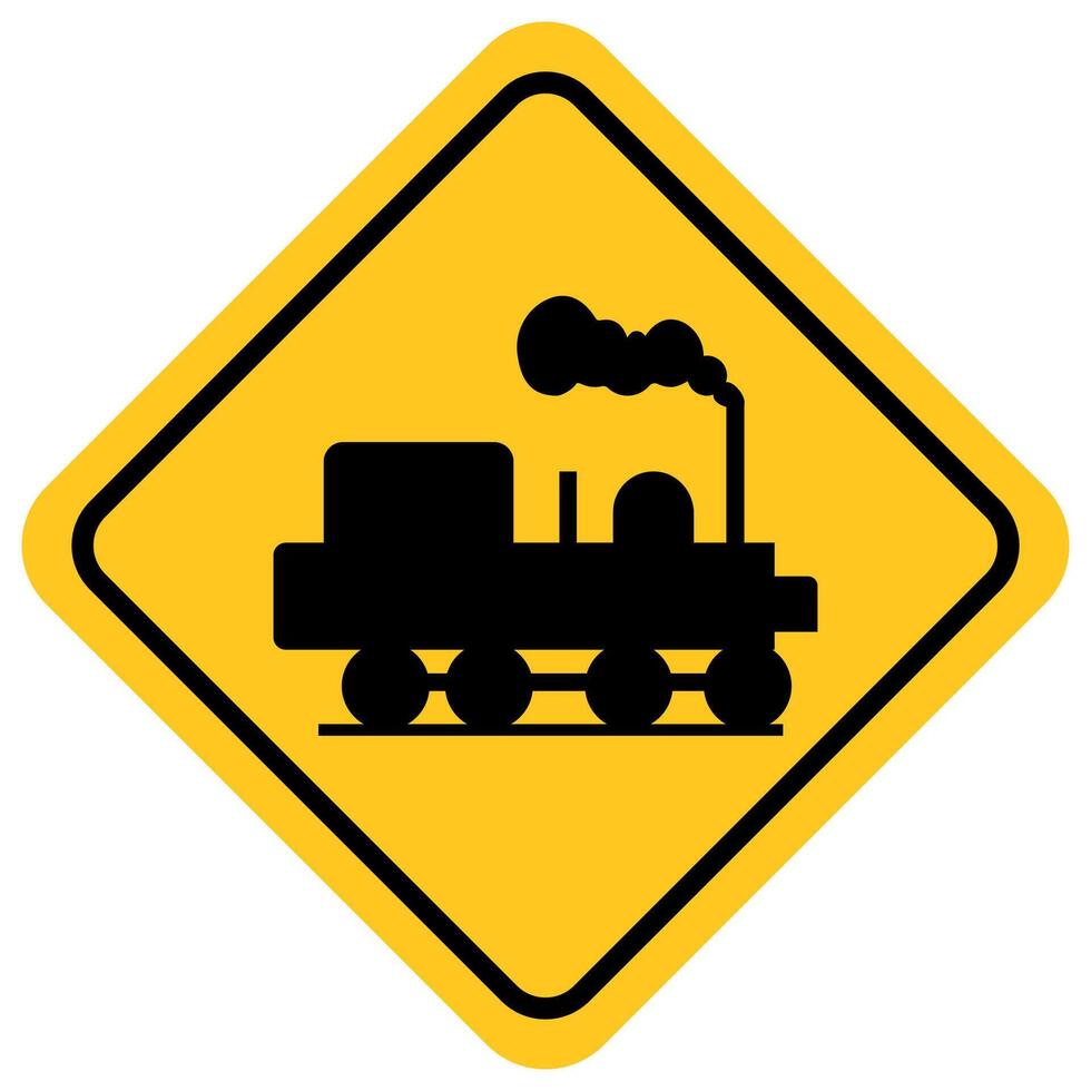 traffic sign, Cautionary beware unguarded level crossing vector