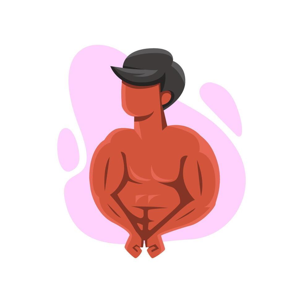 Sportsman man cartoon character illustration design vector