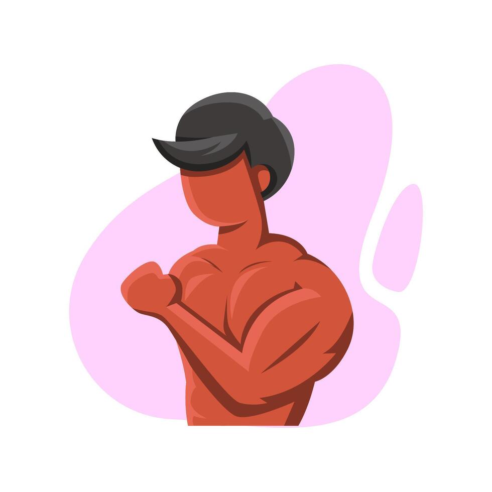 Sportsman man cartoon character illustration design vector