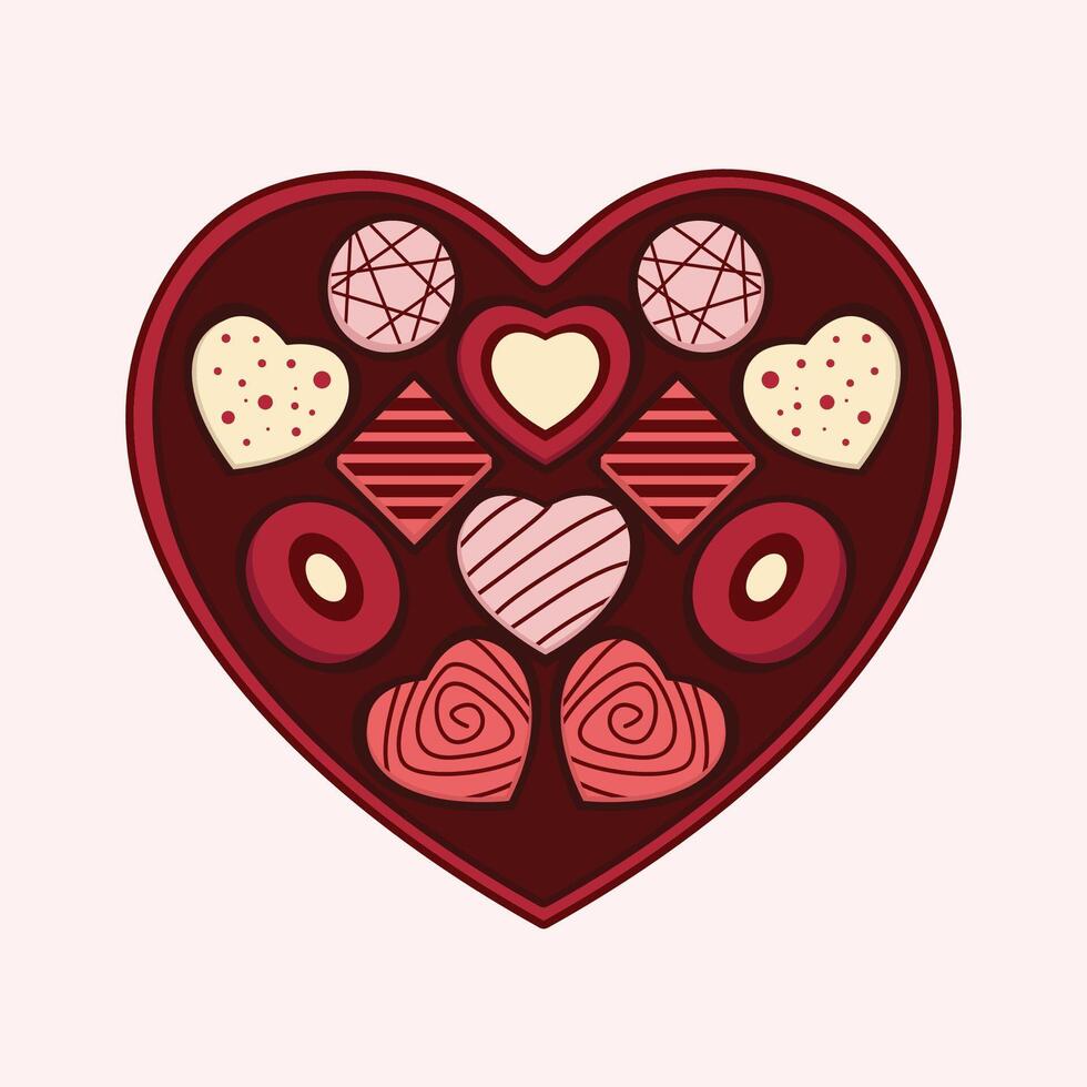 Chocolate icon Chocolate box icon valentine set collection illustration vector