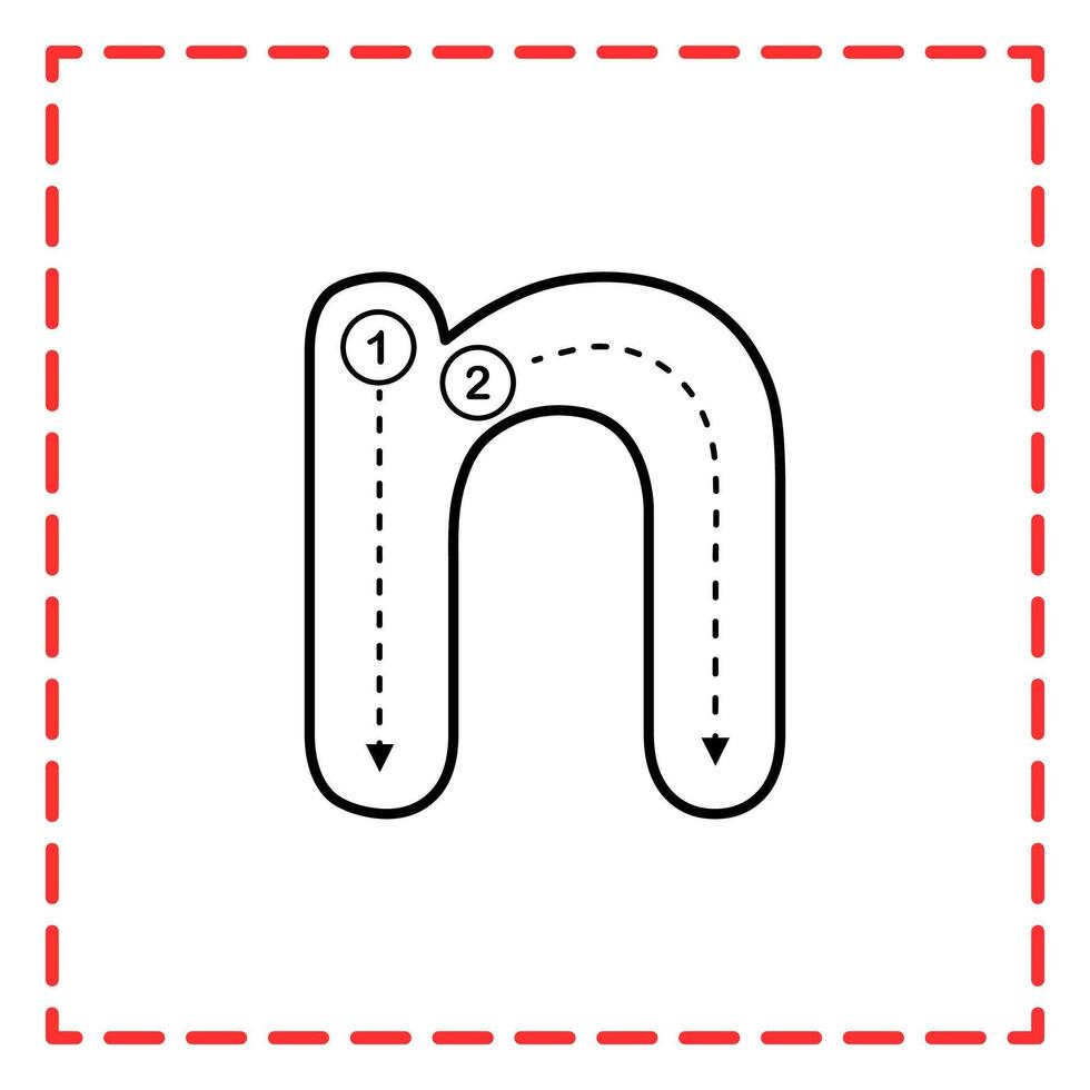 tracing alphabet nn illustration vector