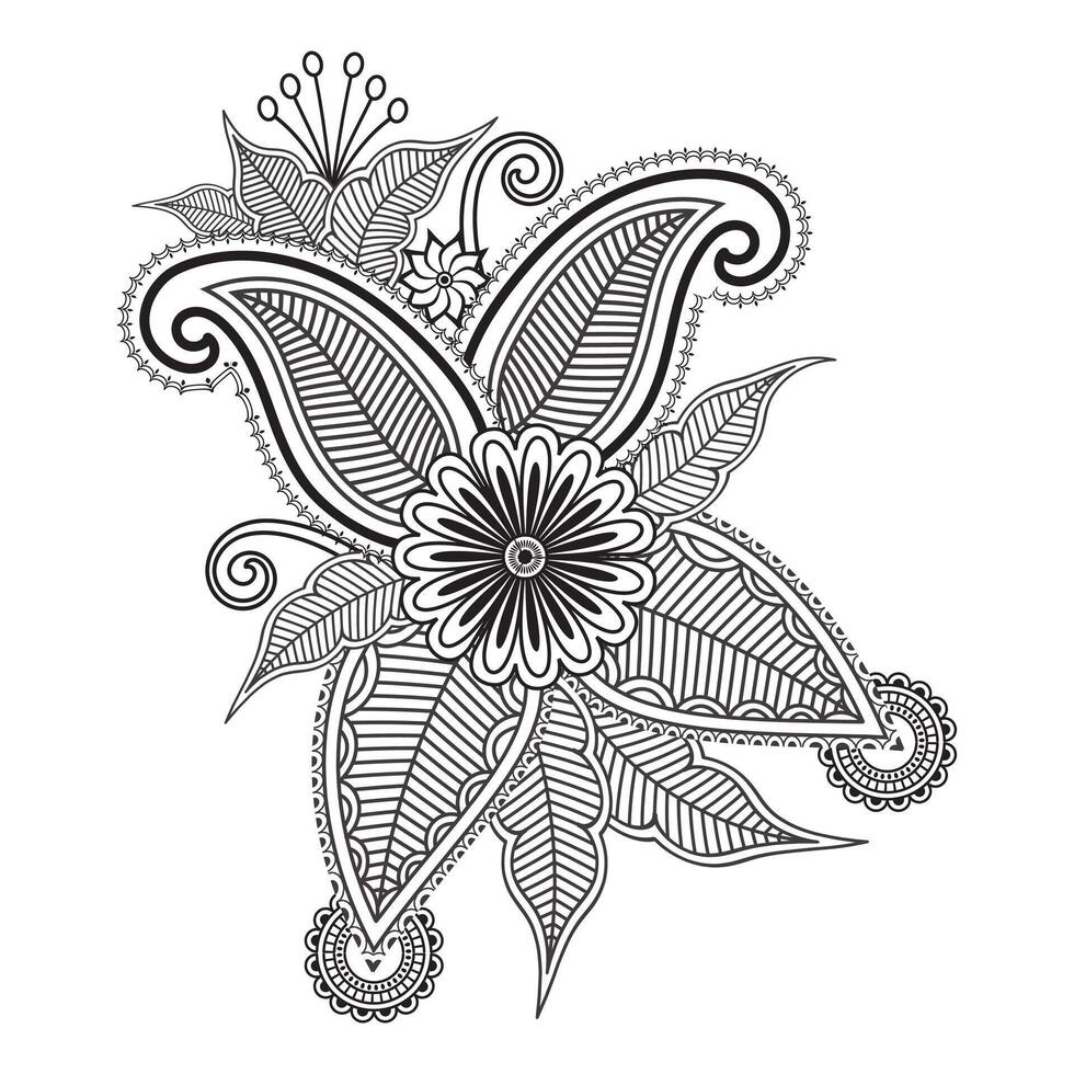 Traditional and Cultural Beautiful pattern design, tattoo design, mandala patterns, Arabic patterns, Rangoli, Alpona, Kolam, Paisley line art. vector