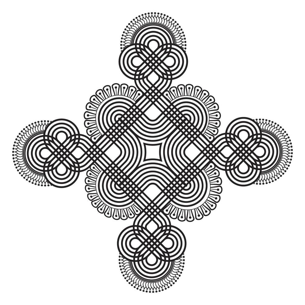 Traditional and Cultural Beautiful pattern design, tattoo design, mandala patterns, Arabic patterns, Rangoli, Alpona, Kolam, Paisley line art. vector
