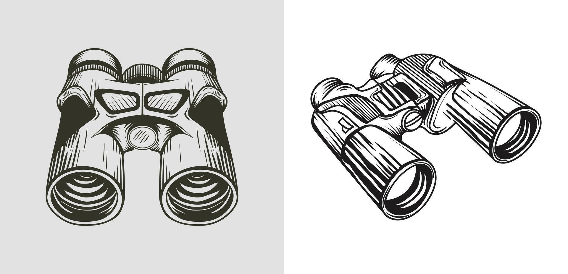 Binocular hand drawing illustration. Binoculars illustration with simple hand drawn sketching style vector