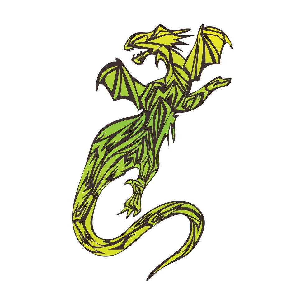 Ancient Colorful Dragon illustration vector