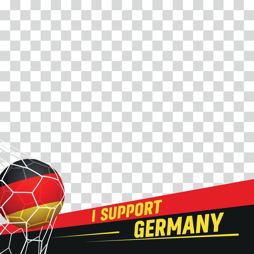 I support Germany european football championship profil picture frame banners for social media vector