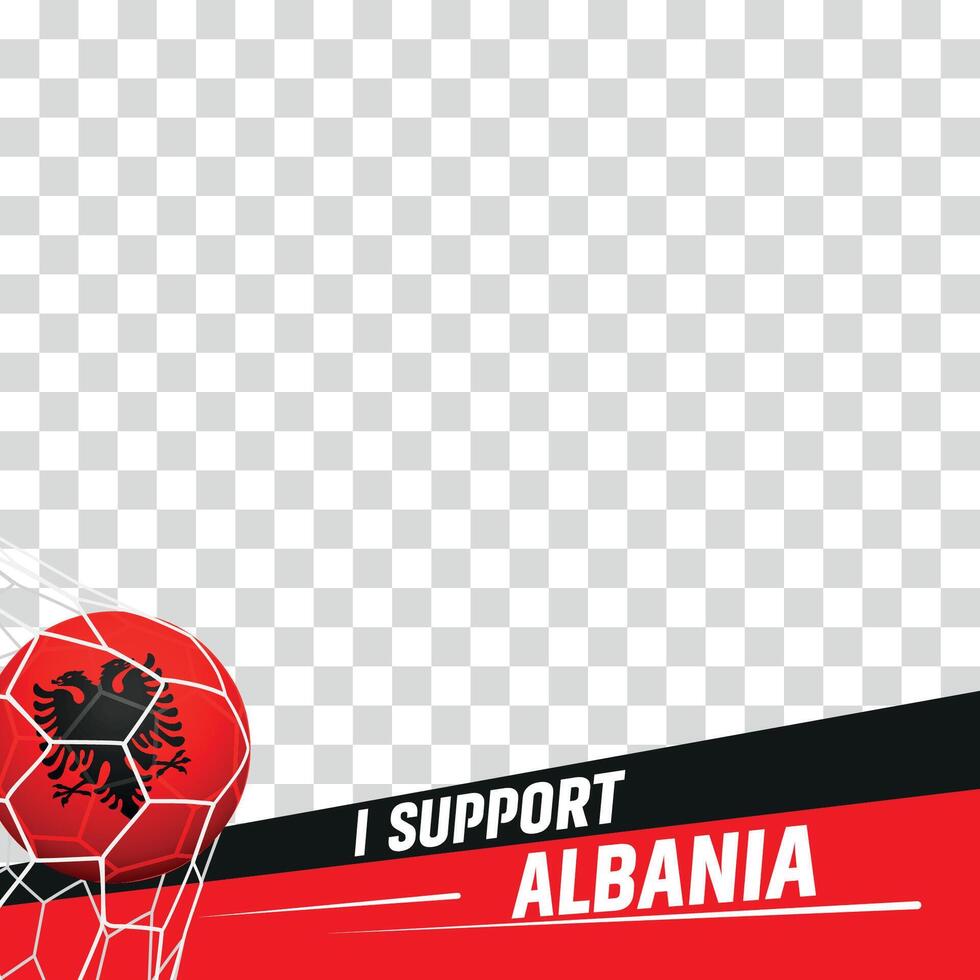 I support Albania european football championship profil picture frame banners for social media vector