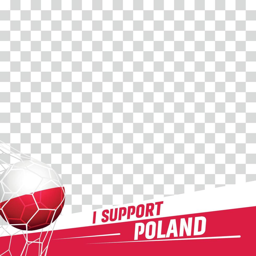 I support Poland european football championship profil picture frame banners for social media vector