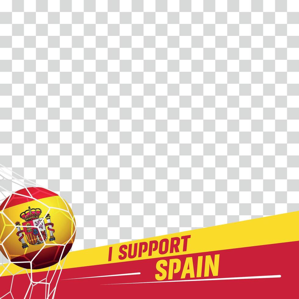 I support Spain european football championship profil picture frame banners for social media vector