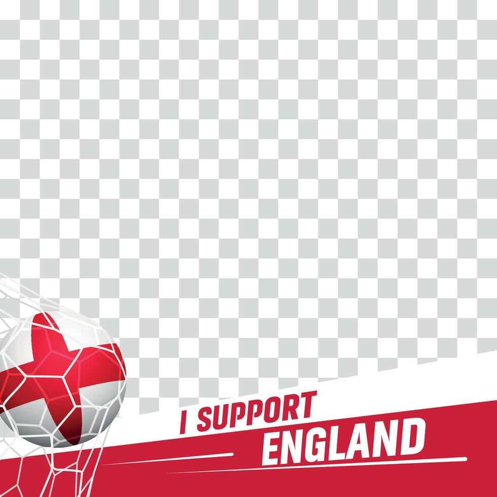 I support England european football championship profil picture frame banners for social media vector