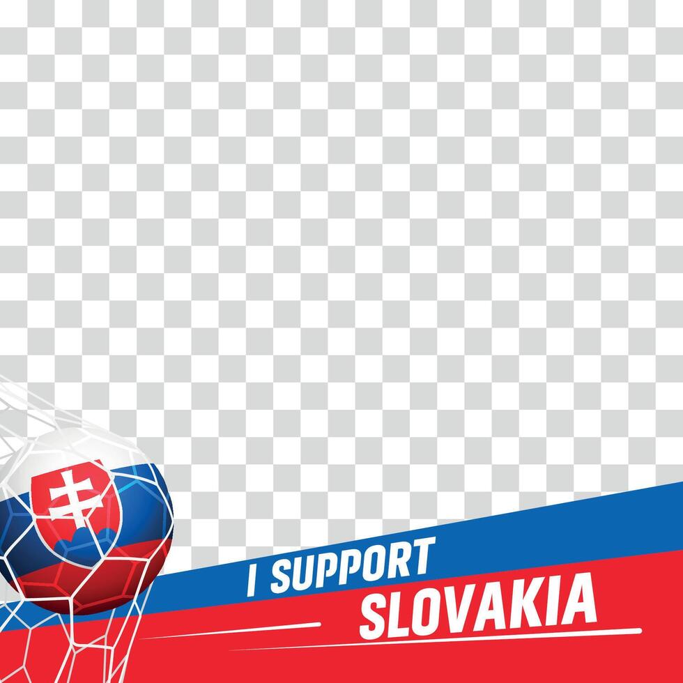 I support Slovakia european football championship profil picture frame banners for social media vector