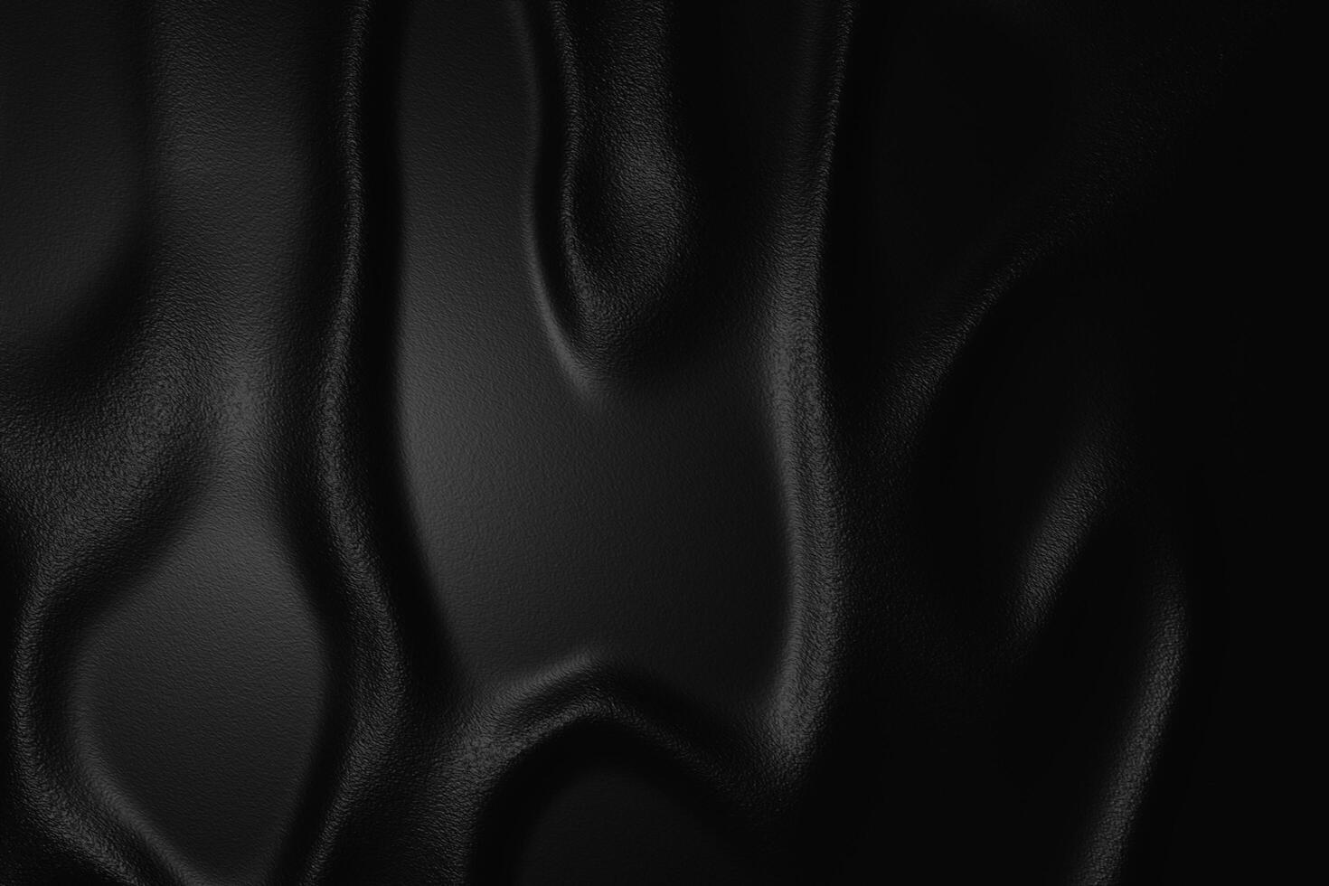 Rich black draped leather texture with subtle sheen, ideal for luxury design background photo