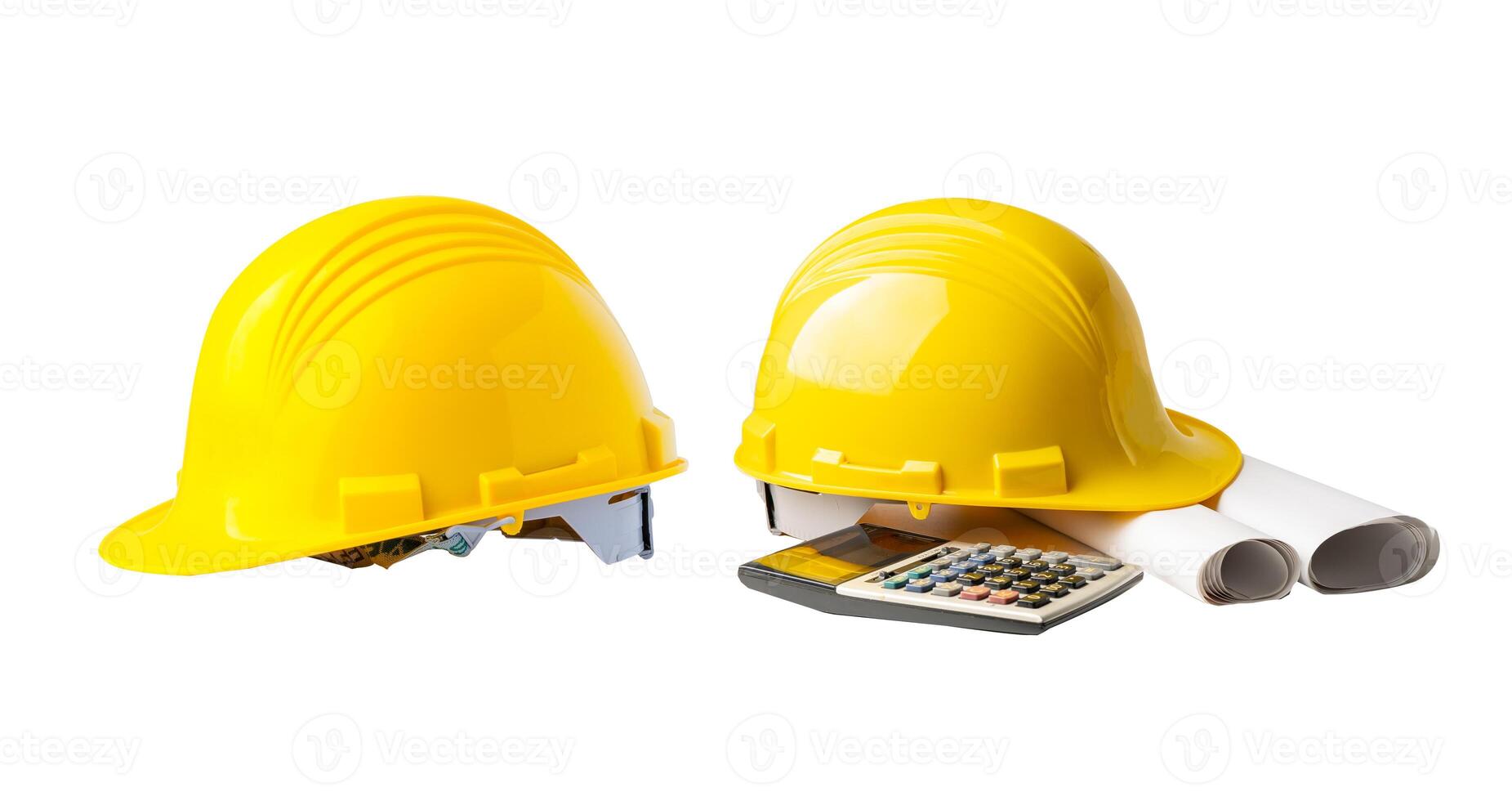 Safety first hard helmet hat, engineering construction and architecture concept. photo