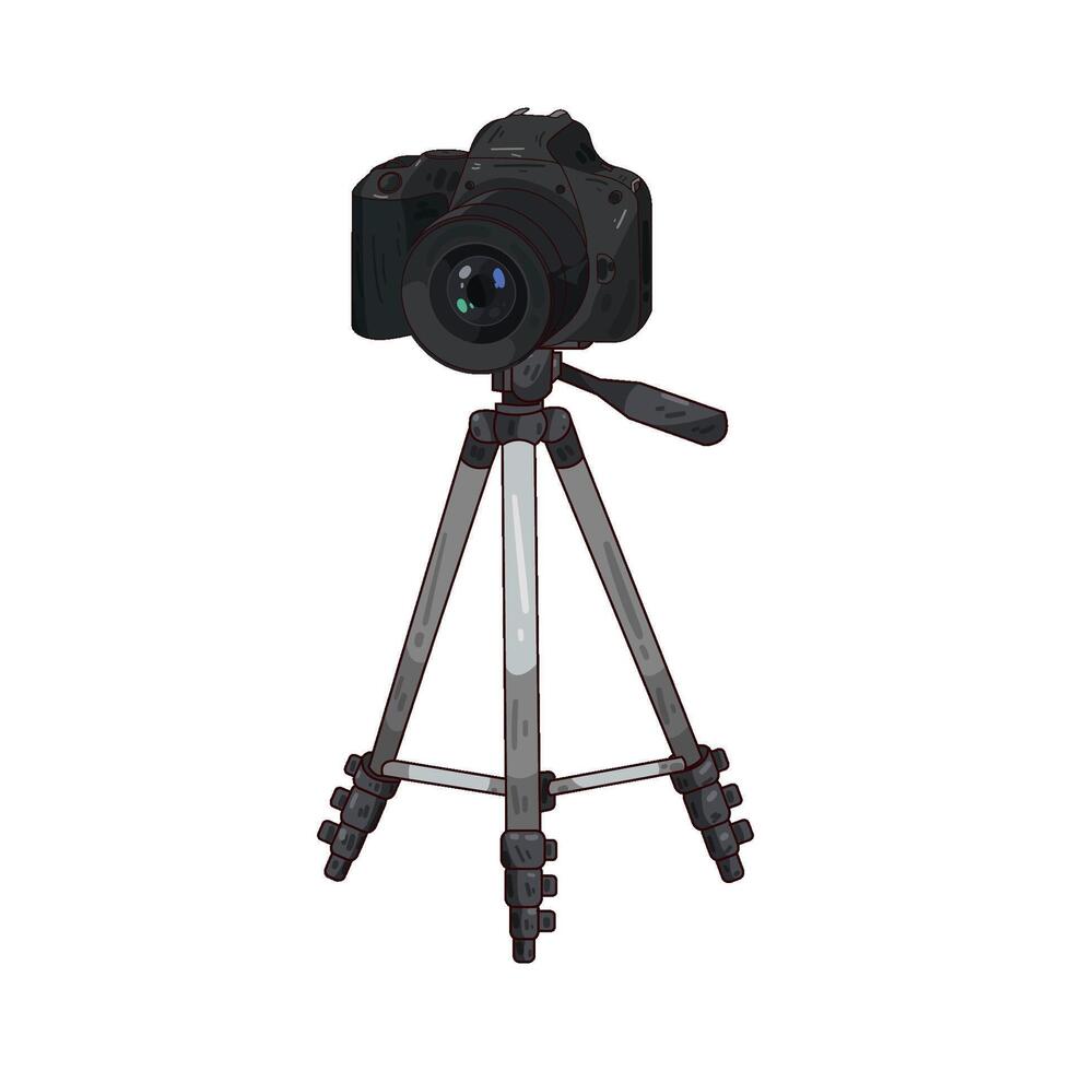 Illustration camera stand vector