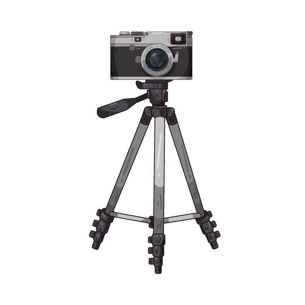 Illustration camera stand vector