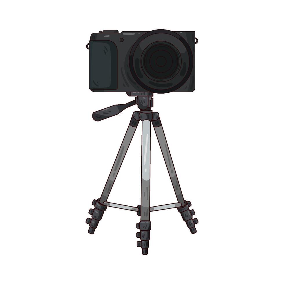 Illustration camera stand vector