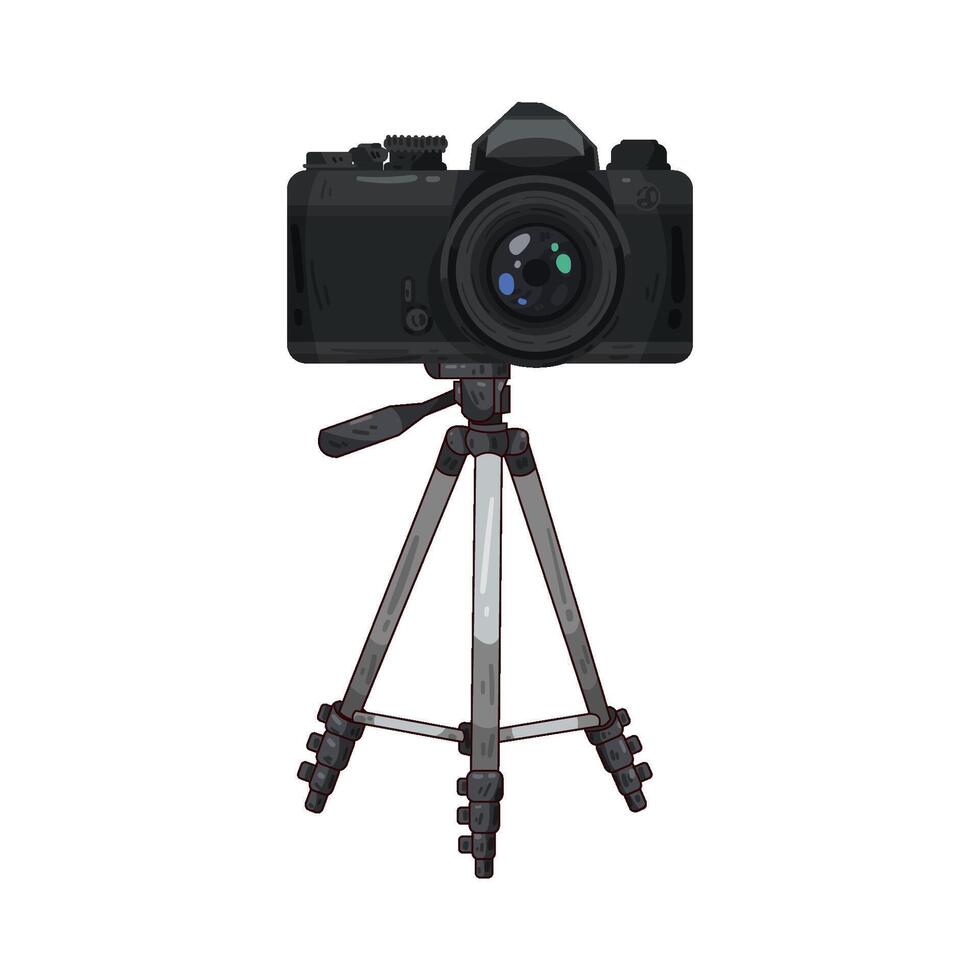 Illustration camera stand vector