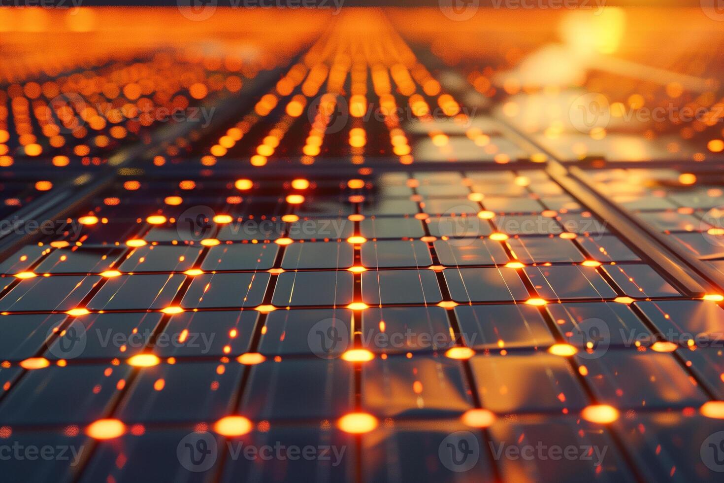 Solar cells panels for electricity alternative renewable energy. photo