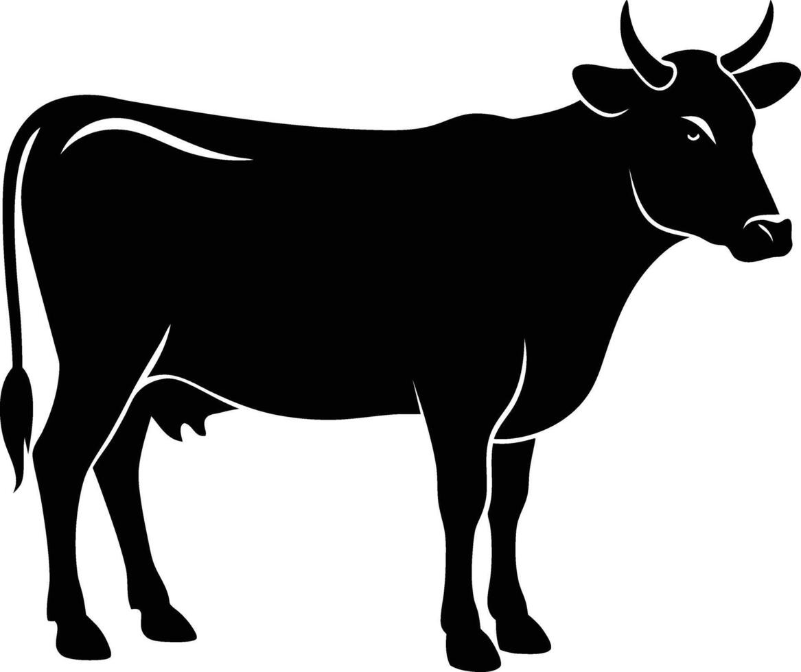 Cow silhouettes black illustration vector