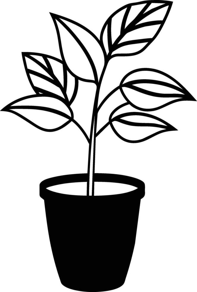 Plant outline illustration for coloring book vector