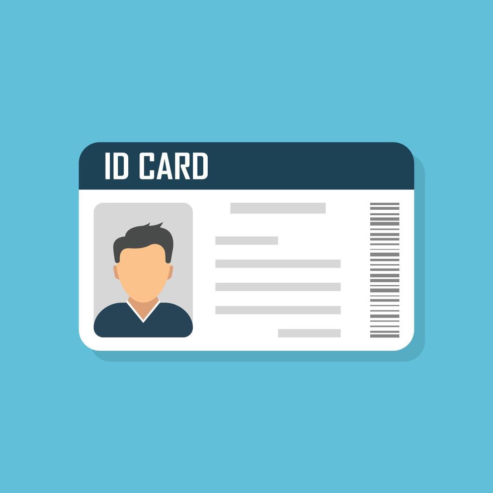 Driver license icon in flat style. Identification document illustration on isolated background. Profile card sign business concept. vector