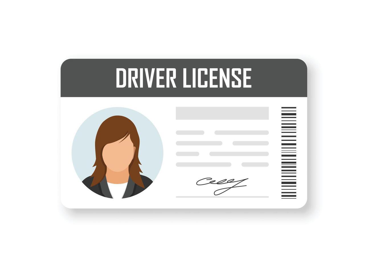 Driver license icon in flat style. Id card illustration on isolated background. Person document sign business concept. vector