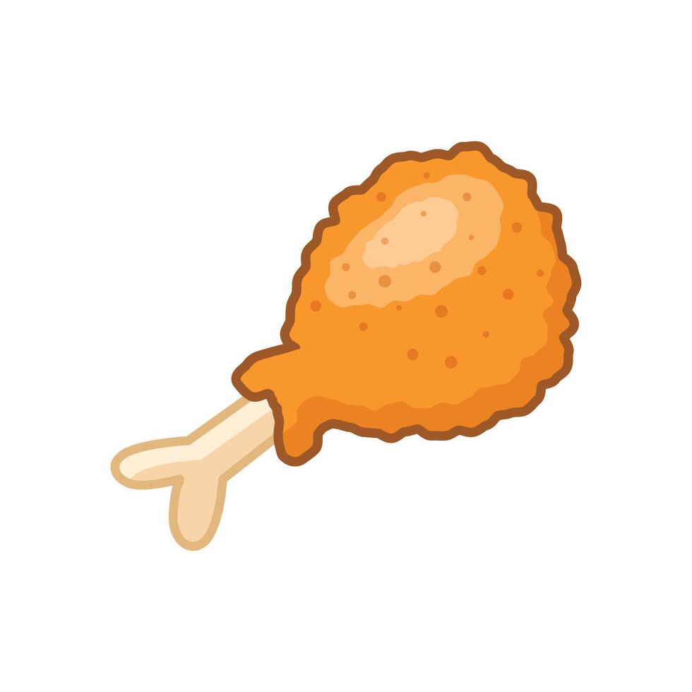 Chicken leg icon in flat style. Fast food menu illustration on isolated background. Drumstick sign business concept. vector