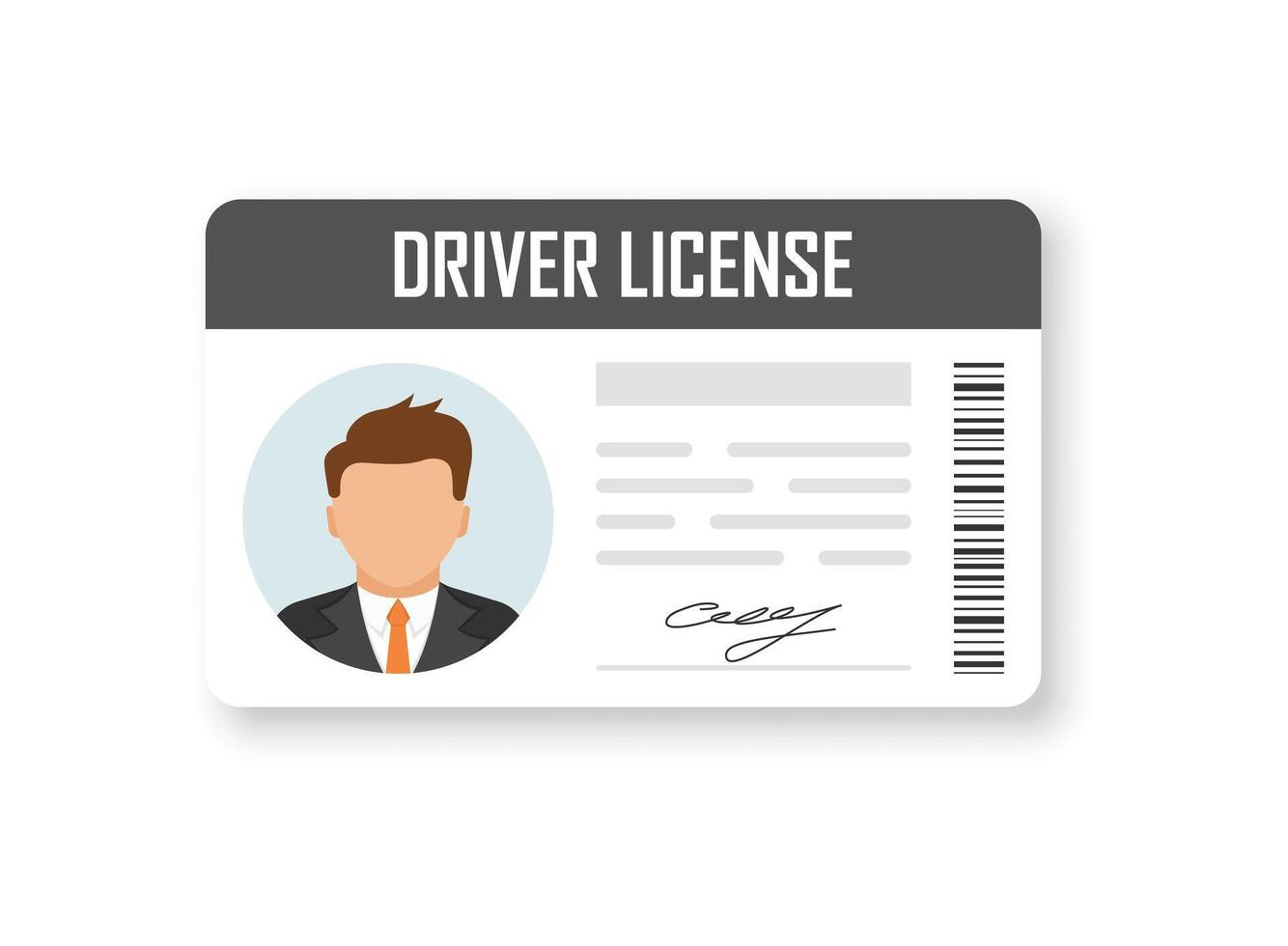 Driver license icon in flat style. Id card illustration on isolated background. Person document sign business concept. vector