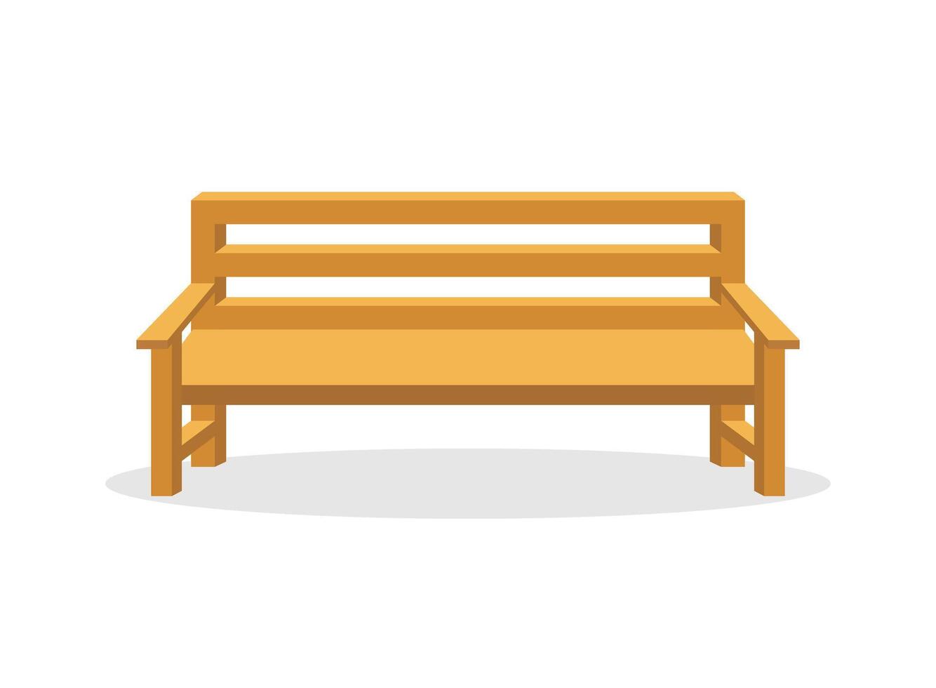 Bench icon in flat style. Comfortable rest illustration on isolated background. Park chair sign business concept. vector