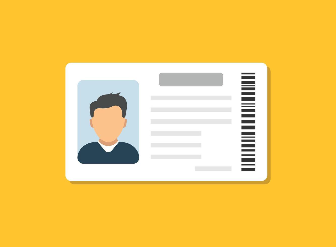Driver license icon in flat style. Identification document illustration on isolated background. Profile card sign business concept. vector