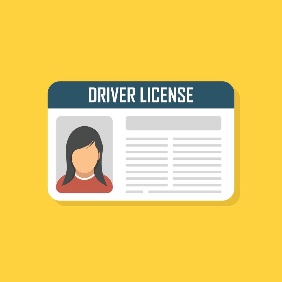 Driver license icon in flat style. Id card illustration on isolated background. Person document sign business concept. vector
