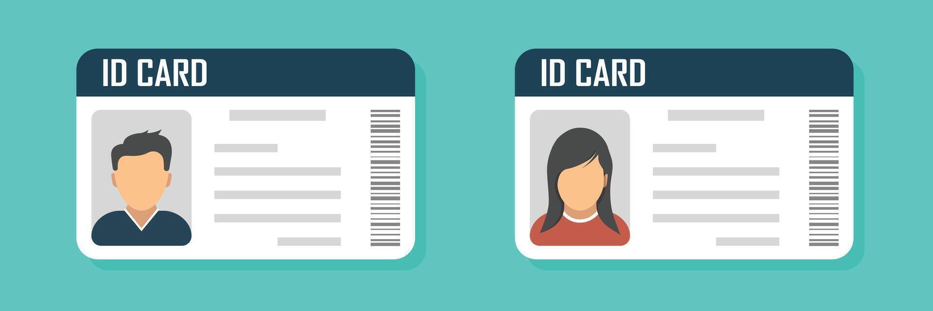 Driver license icon in flat style. Identification document illustration on isolated background. Profile card sign business concept. vector