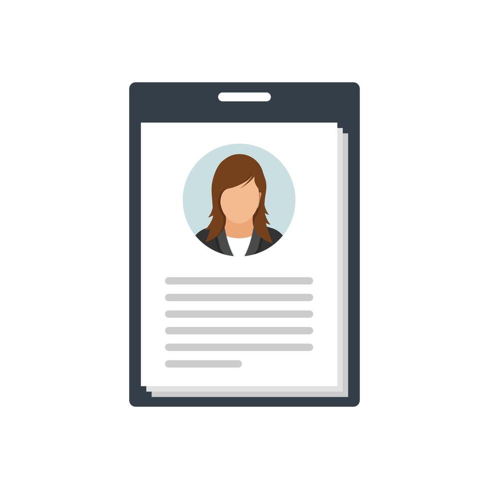 Driver license icon in flat style. Identification document illustration on isolated background. Profile card sign business concept. vector