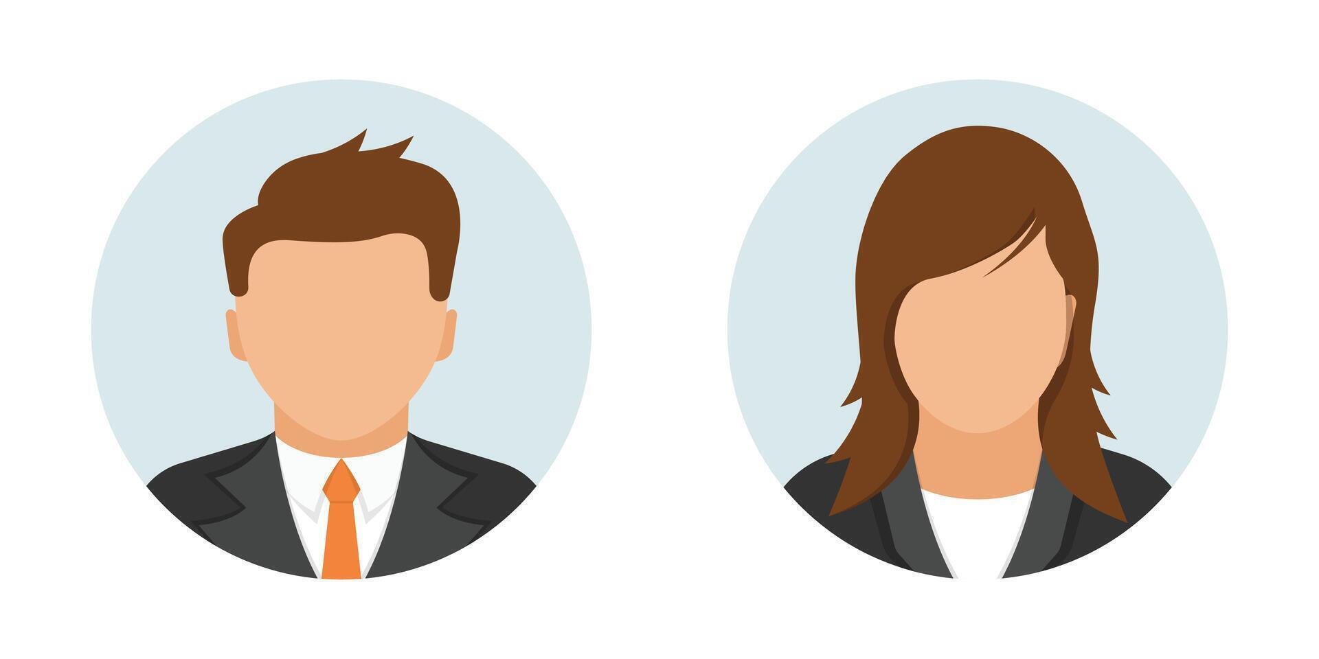 Avatar profile icon in flat style. Female and male user profile illustration on isolated background. Women and man profile sign business concept. vector