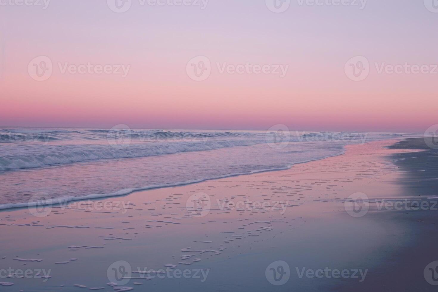 Vibrant sunset over crashing ocean waves photo