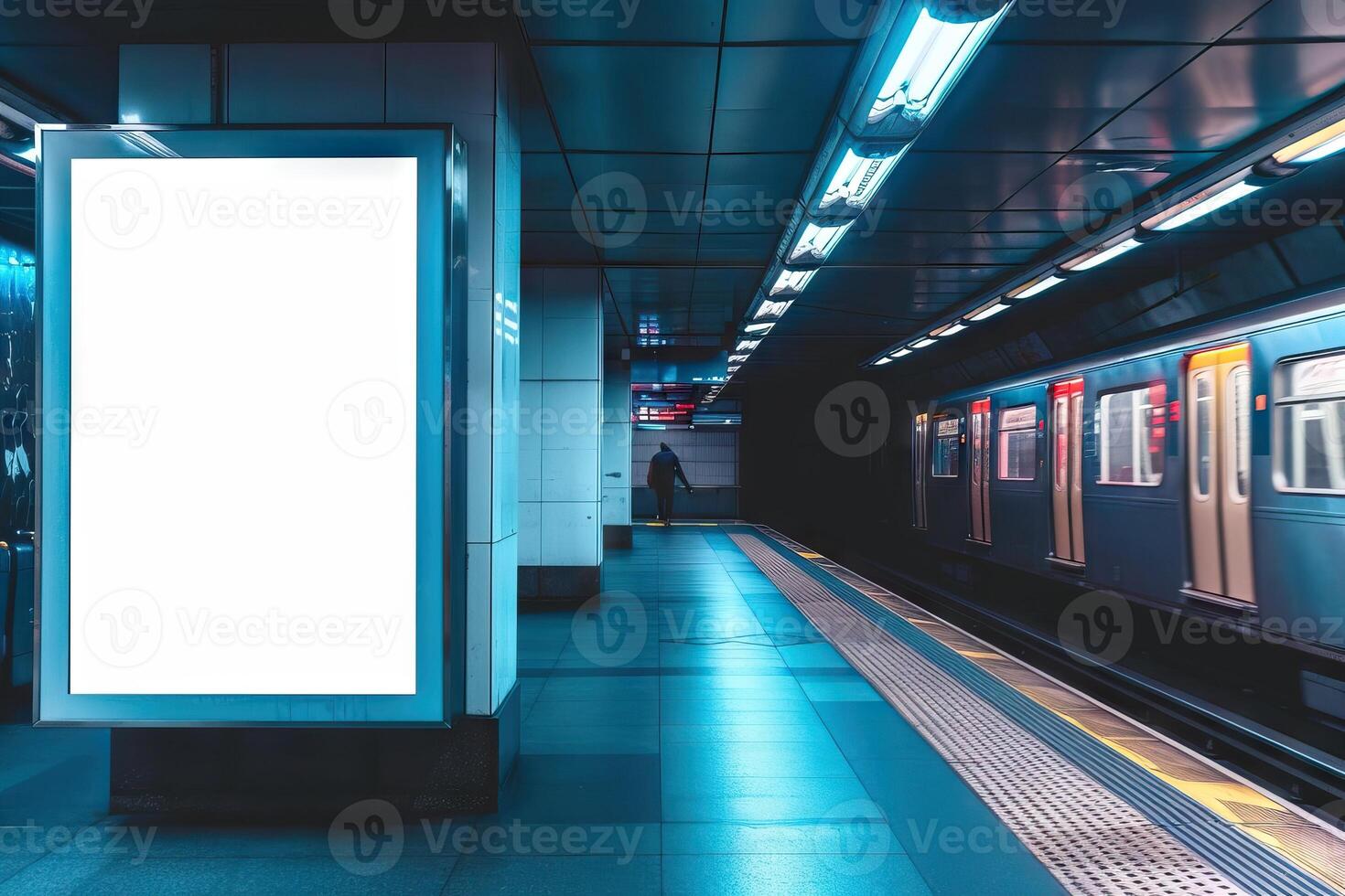 Blank digital signage screen in a public place, ideal for customization, photo
