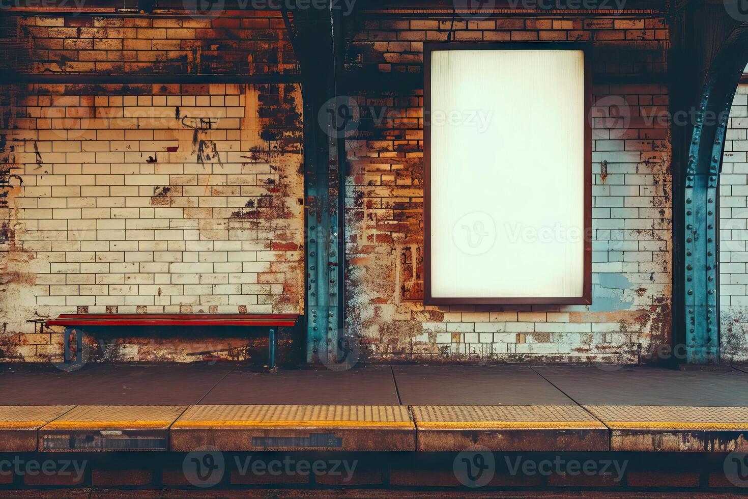 Blank digital signage screen in a public place, ideal for customization, photo