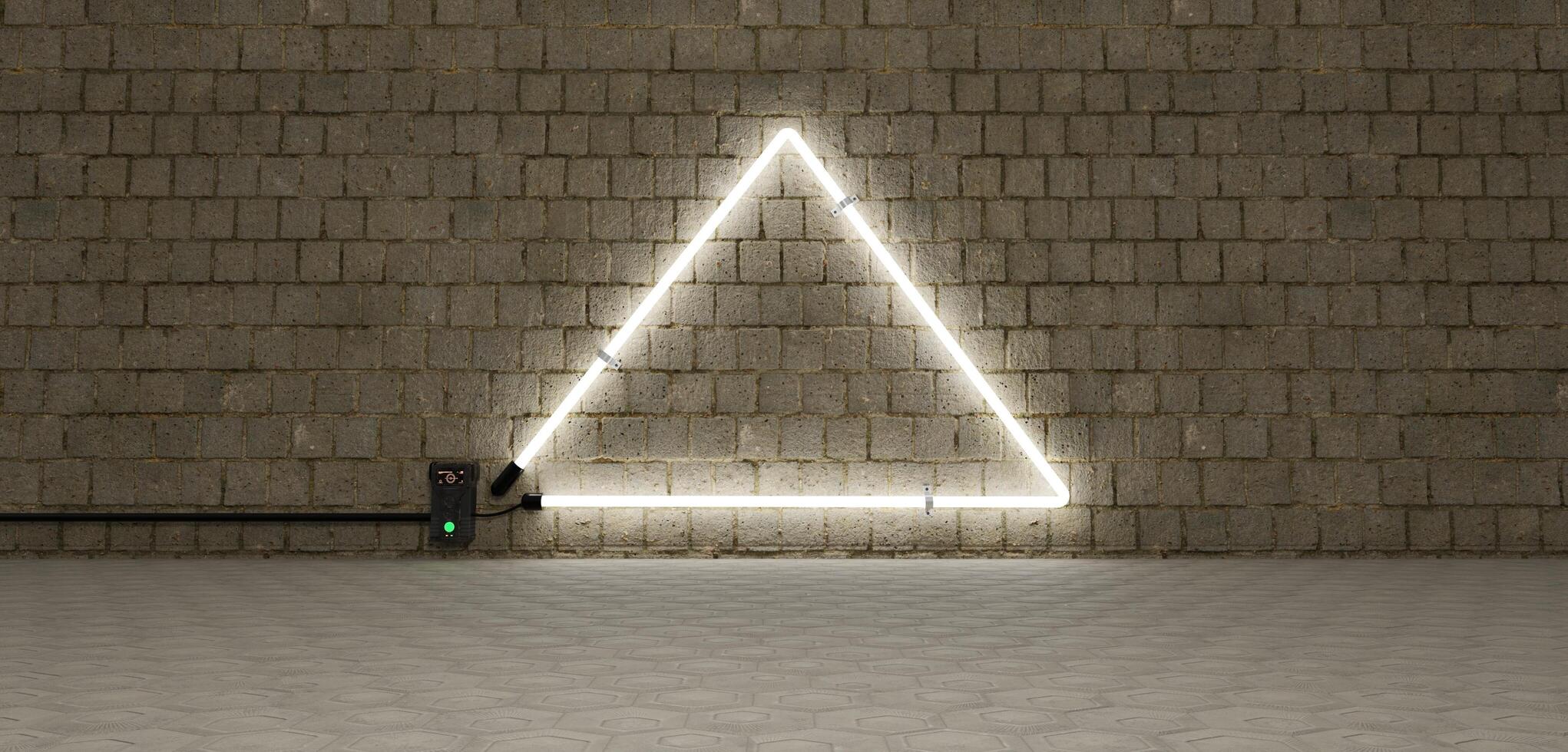 Floor and walls with neon light bulbs, stage photo