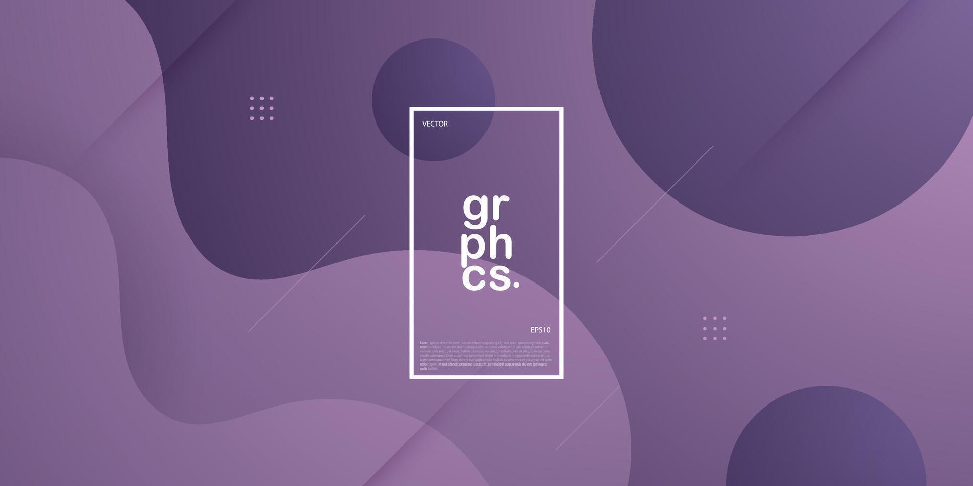 Dark purple geometric background. Wave color background with circle pattern design. Fluid shapes composition. Eps10 vector