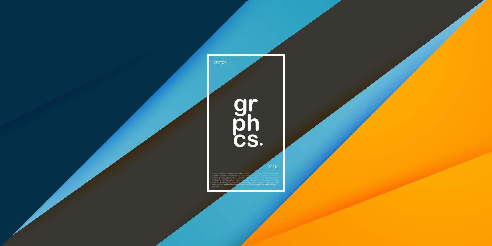 Abstract dark blue, orange, and gray overlap background template with triangle papercut pattern. Overlap background with shadow design. Eps10 vector