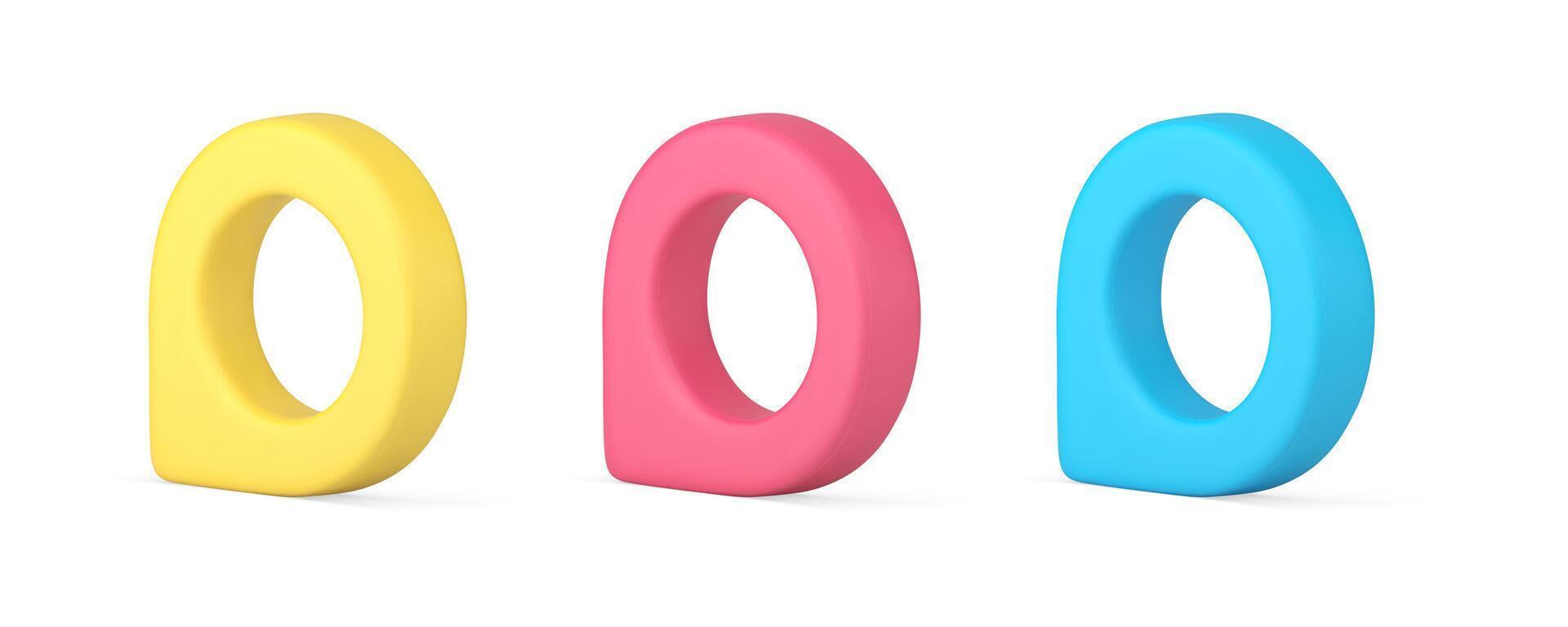 Map pin location pointer GPS global positioning system searching 3d icon set realistic vector