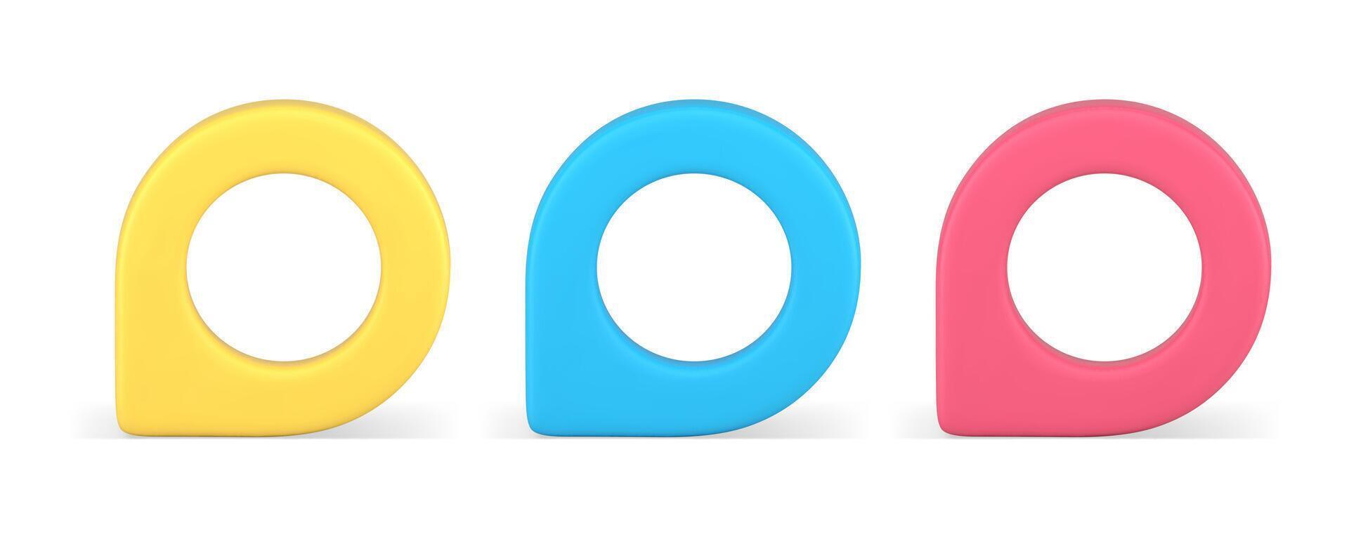 GPS map pin pointer navigation location place searching 3d icon realistic illustration vector