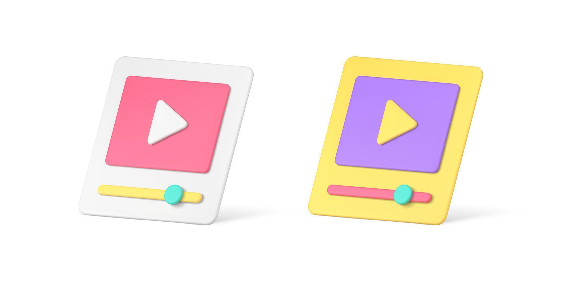 Multimedia content live streaming service cyberspace application 3d icon realistic vector