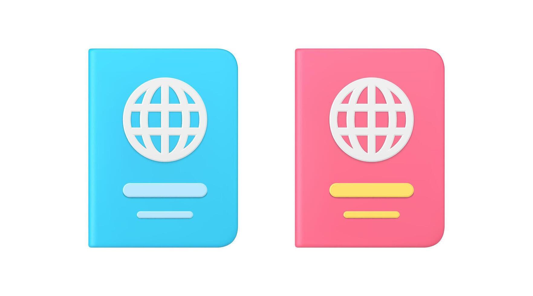 Guidance book user manual travel preparation education literature publishing 3d icon set vector