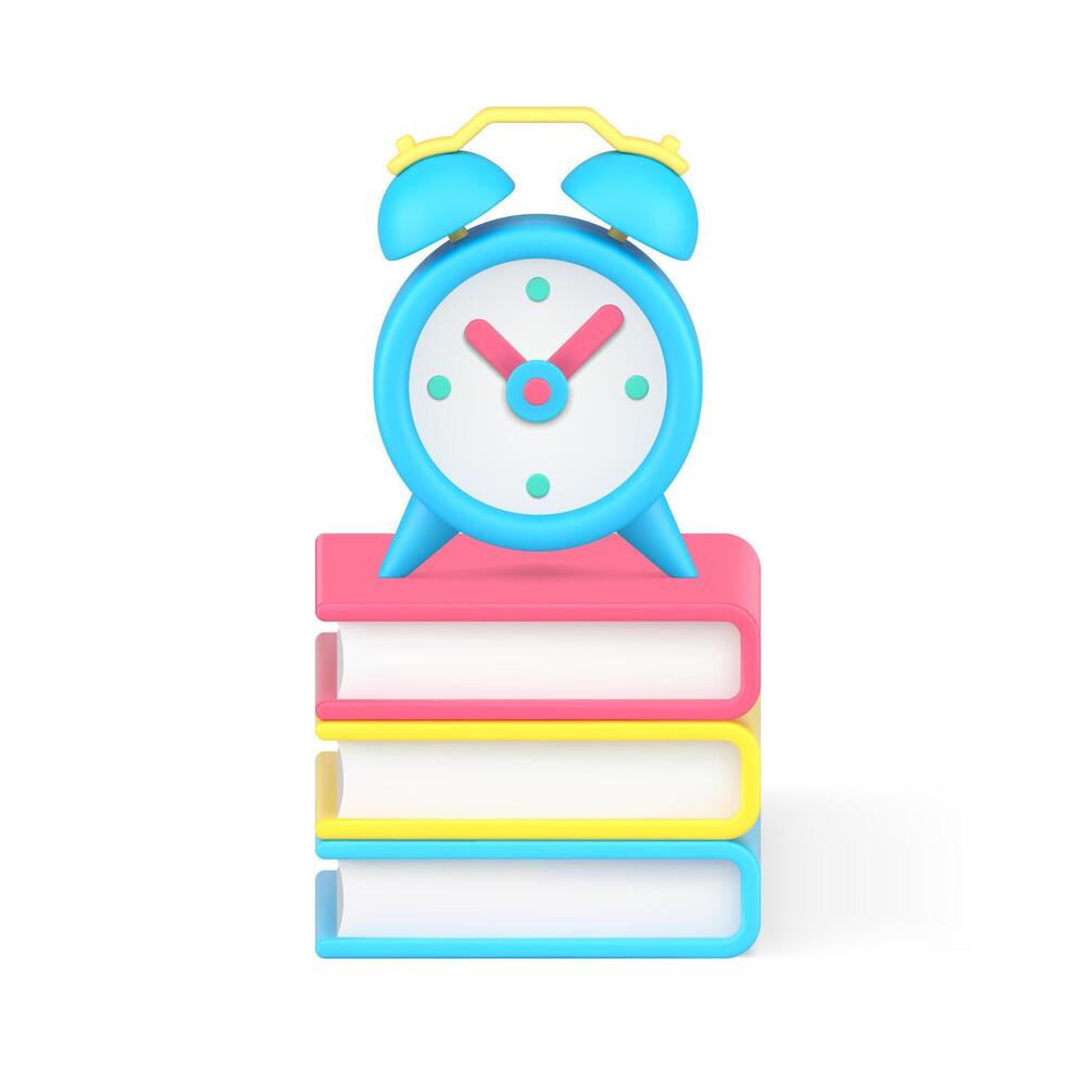 Time to book read learning academic education knowledge wisdom 3d icon realistic illustration vector